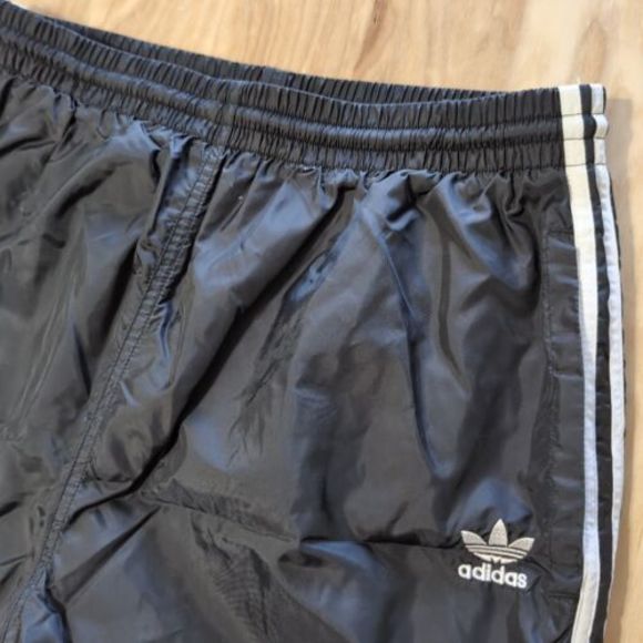 Vintage 80s‎ Adidas Trefoil  Zip Ankle Track Pants Black White Size Large 30x32 - Picture 1 of 5